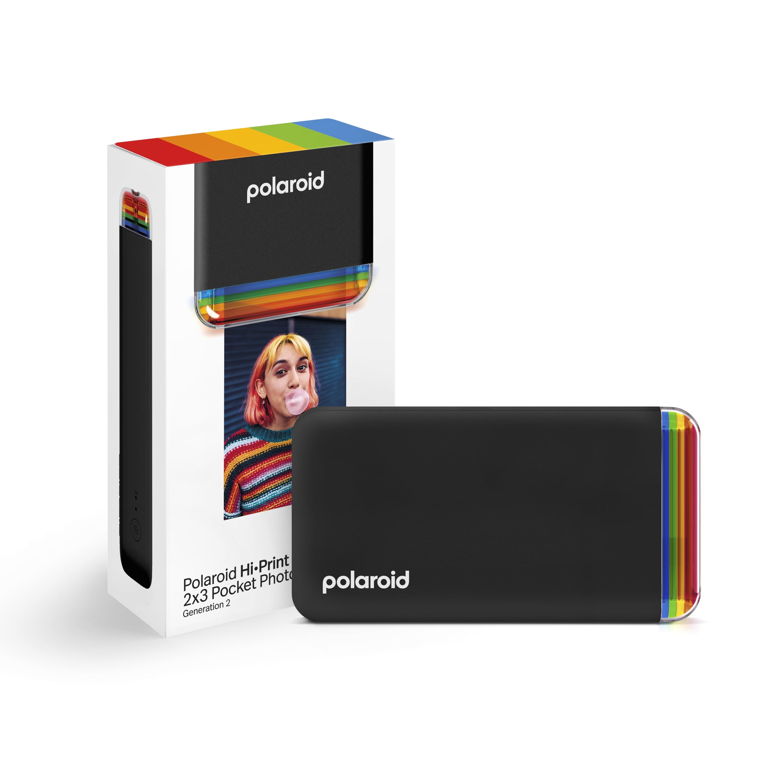 Photo 1 of Polaroid Hi-Print - 2nd Generation Bluetooth Connected 2x3 Pocket Photo Dye-Sub Printer - Black Printer Only (9129)