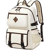 Laptop Backpack 15 -17 Inch for Women Men Large College Bookbag Elementary Middle High School Bag for Kids Teens Girls Boys Student Waterproof Travel Backpacks Book Rucksack Work Daypack Beige