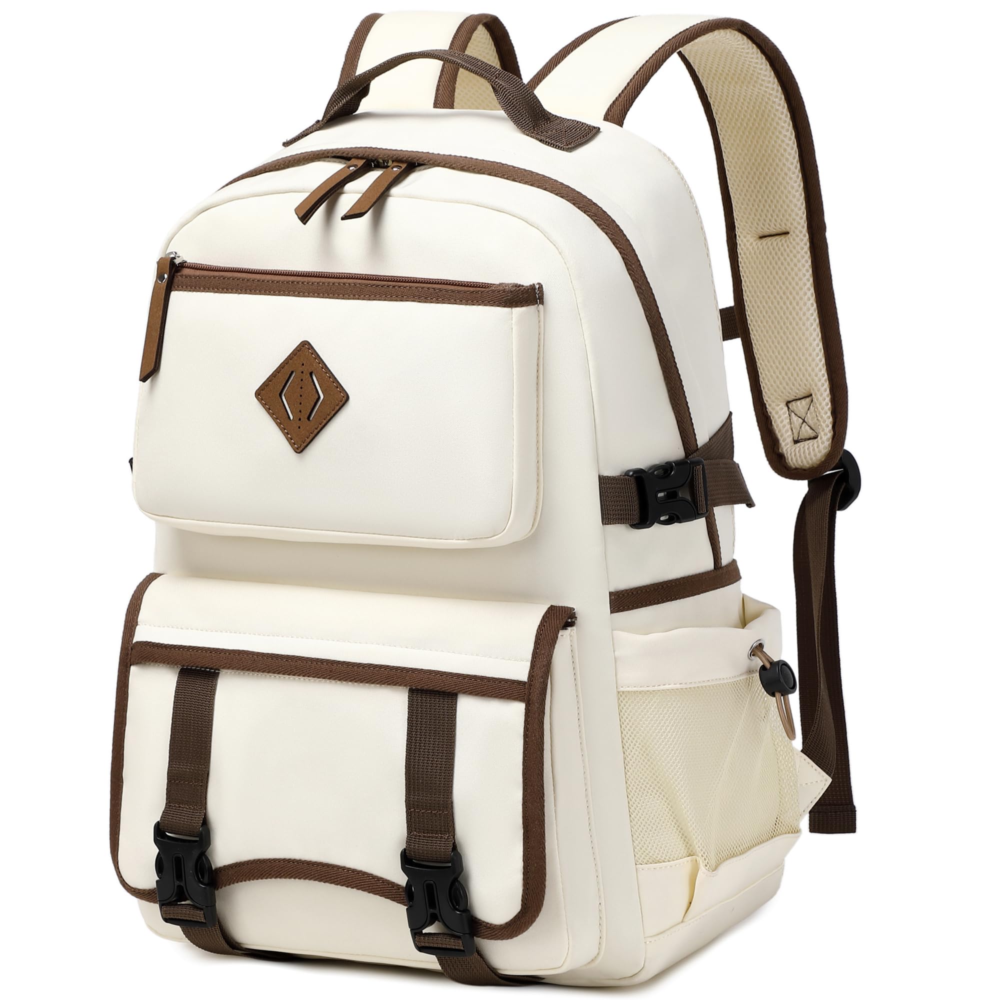Photo 1 of Laptop Backpack 15 -17 Inch for Women Men Large College Bookbag Elementary Middle High School Bag for Kids Teens Girls Boys Student Waterproof Travel Backpacks Book Rucksack Work Daypack Beige