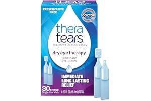 TheraTears Dry Eye Therapy Lubricating Eye Drops for Dry Eyes, Preservative Free eye drops, 30 Single-Use Vials