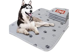 Hitime Waterproof Reusable Pets Training Pads Washable Pee Pads for Dogs with Leakproof Bottom, Puppy Pads for Potty Training (2 Pack, 18"x24")