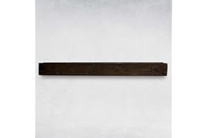 URBANDI Fireplace Mantel, Distressed, Rustic, Floating Shelf, Modern, Real Wood. (72Lx6Hx8D, Dark Brown)