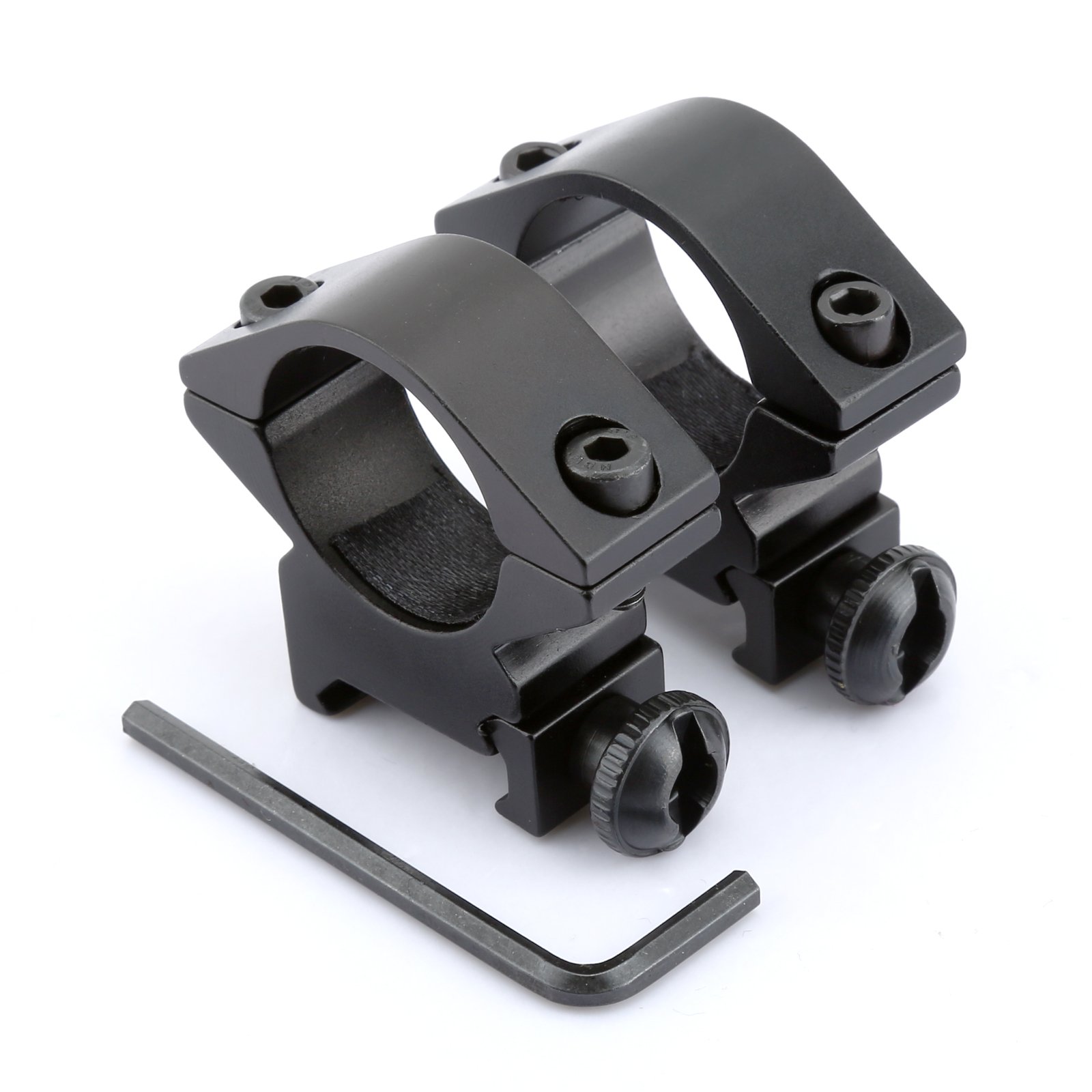 Dophee 2PCS Black Low Profile Scope Mounting Rings 25.4mm Rifle Scope Mount Adapter for 20mm Picatinny Rail