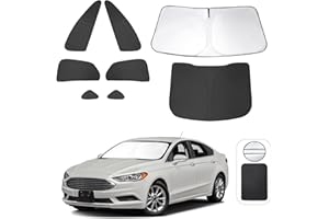 LHFLIVE 8PCS Windshield Sun Shade Custom Fit for 2013-2021 Ford Fusion Accessories Foldable Sunshade Side Rear Window Shade Cover Full Set Privacy Protection Keeps Car Cool