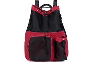 Lohol Mesh Drawstring Backpack with Shoe Bag, Durable Swimming String Sack with Handle for Sports Gym Yoga Beach Travel