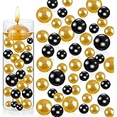 10150 Pieces Yellow Black Beads No Hole Bead for Vases, DIY Vase Filler Kit Highlight Bead Vase Filler for Centerpieces, Wedding, Birthday, Anniversary, Christmas Centerpiece