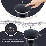 Wasserrhythm Pop Up Basin Waste Matte Black 1/4 BSPP UK Standard Slotted with view 3