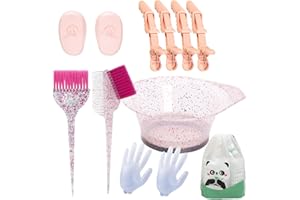 SIXHANS 10PCS Professional Hair Dye Kit -Salon Grade Coloring Tools with Pink Hair Dye Mixing Bowl, Dye Brushes&Comb, Gloves,
