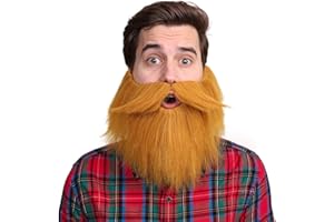 Honcloud Men's Realistic Fake Beard for Cosplay and Halloween Costume Party