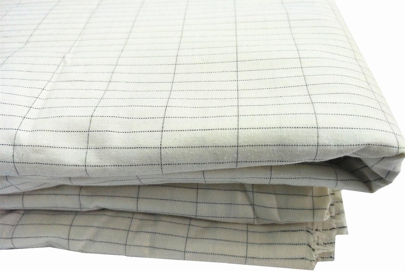 Amradield Cotton Fabric Silver Fiber for Connecting to The Earth or Ground and Conductive Mats and Sheets for Recovery 195 inch x 110inch (Beige)
