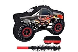 Waenerec Car Pinata with Stick & Hanging Loop Mexican Pinata Game for Boy Truck Party Decorations Race Car Theme Birthday Carnival Party Supplies