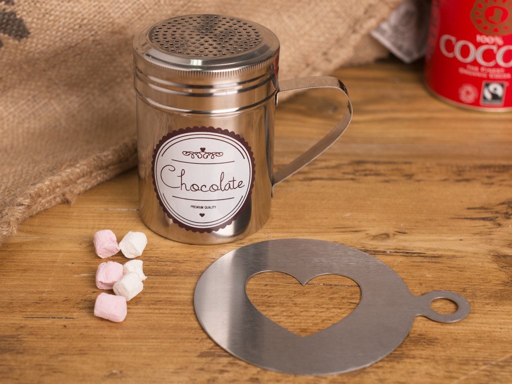 La Cafetiere 5164833 Cocoa Shaker and Stencil Gift Set, Multi-Colour
