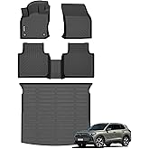 Binmotor-All Weather Car Floor Mats & Cargo Liner Set for Volkswagen Tiguan 2018-2024(Not for 2025), 5 Passenger,1st & 2nd Row & Rear Cargo Mat TPE Rubber Liners for VW Tiguan Accessories