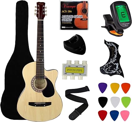 38 Acoustic Guitar Bag - Amazon Com Ymc 38 Cutaway Natural Beginner Acoustic Guitar Starter Package Student Guitar With Gig Bag Strap 3 Thickness 9 Picks 2 Pickguards Pick Holder Extra Strings Electronic Tuner Natural Cutaway Musical Instruments