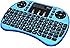 Rii i8+ BT Mini Wireless Bluetooth Backlight Touchpad Keyboard with Mouse for PC/Mac/Android, Blue (RTi8BT-3)