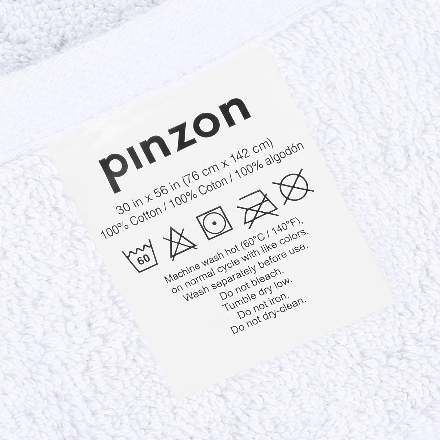  Brand – Pinzon Organic Cotton Bath Towel, Set of 4, White: Home & Kitchen