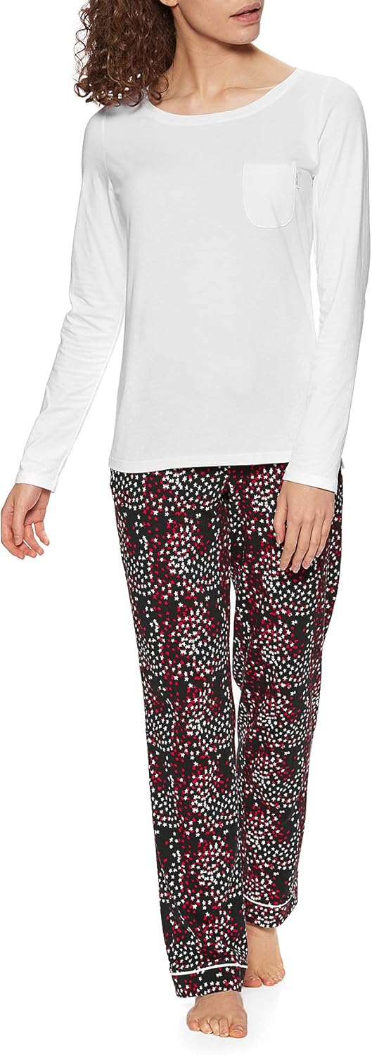 Calvin Klein Pant Set Womens Pyjamas Medium Constellation Swirl Black