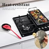 HONZUEN Ceramic Spoon Rest - Black Porcelain Utensil Holder for Kitchen view 3