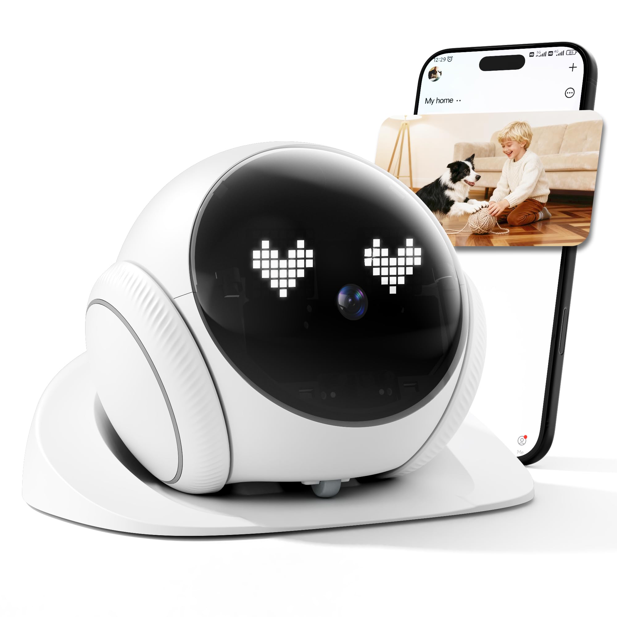 Photo 1 of ITEM MAY BE NON FUNCTIONAL- PARTS ONLY ---------------------------------------XZI Movable Indoor Robot Camera, Family Bot Security for Cat/Dog/Pet/Elderly, Robot Camera on Wheels with Auto-Recharge, 2-Way Talk, Night Vision, Motion Detection, Phone App