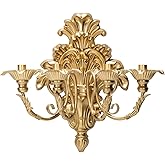 AimtoHome Roman Fountain Wall Sconce, 4-Candle Gold Baroque Candelabra, Antique Metal Wall Mounted Candlestick Holder for Tap