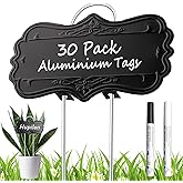IKSII 30 Pack Metal Plant Tags,Waterproof Plant Labels Garden Tags for Plants Outdoor with 2 Pens,Larger Area 3.7"X 2" Aluminum Gardening Plant Label Stakes for Flowers Vegetables Herb Seed Greenhouse
