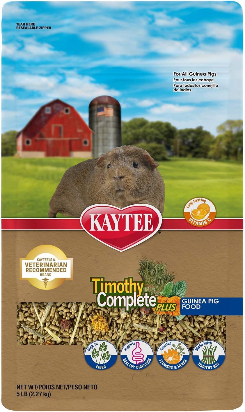 Kaytee Timothy Hay Complete Plus Flowers And Herbs Guinea Pig Food, 5Lb Bag : Pet Food : Pet Supplies