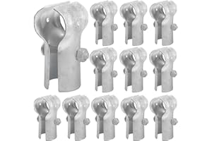 ADLMPW [Pack of 12] 1-3/8" x 1-3/8" End Rail T Clamp, Galvanized Steel Chain Link Fence T Clamp, End Rail Clamp for OD Pipe, Bolts & Nuts Included