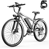Electric Bike for Adults, 1500W Peak E-bike, Up to 45 Miles, 25 MPH Speed | 26" Tire Electric Mountain Bike, 48V Electric Bicycle for Commute Campus, Front Suspension, Adjustable Seat, Dual Disc Brakes