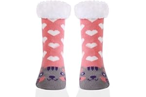 HERYEBING HEARYEBING Kids Slipper Socks Boys Girls Fuzzy Thick Warm Winter Socks Soft Cozy Fleece Lined Socks Indoor Socks