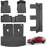 Car Floor Mats for 2020-2025 Ford Explorer 7 Seats Cargo Liner with Backrest Mat Full Set TPE All Weather for Explorer Interior Accessories Anti-Slip Waterproof High Edges