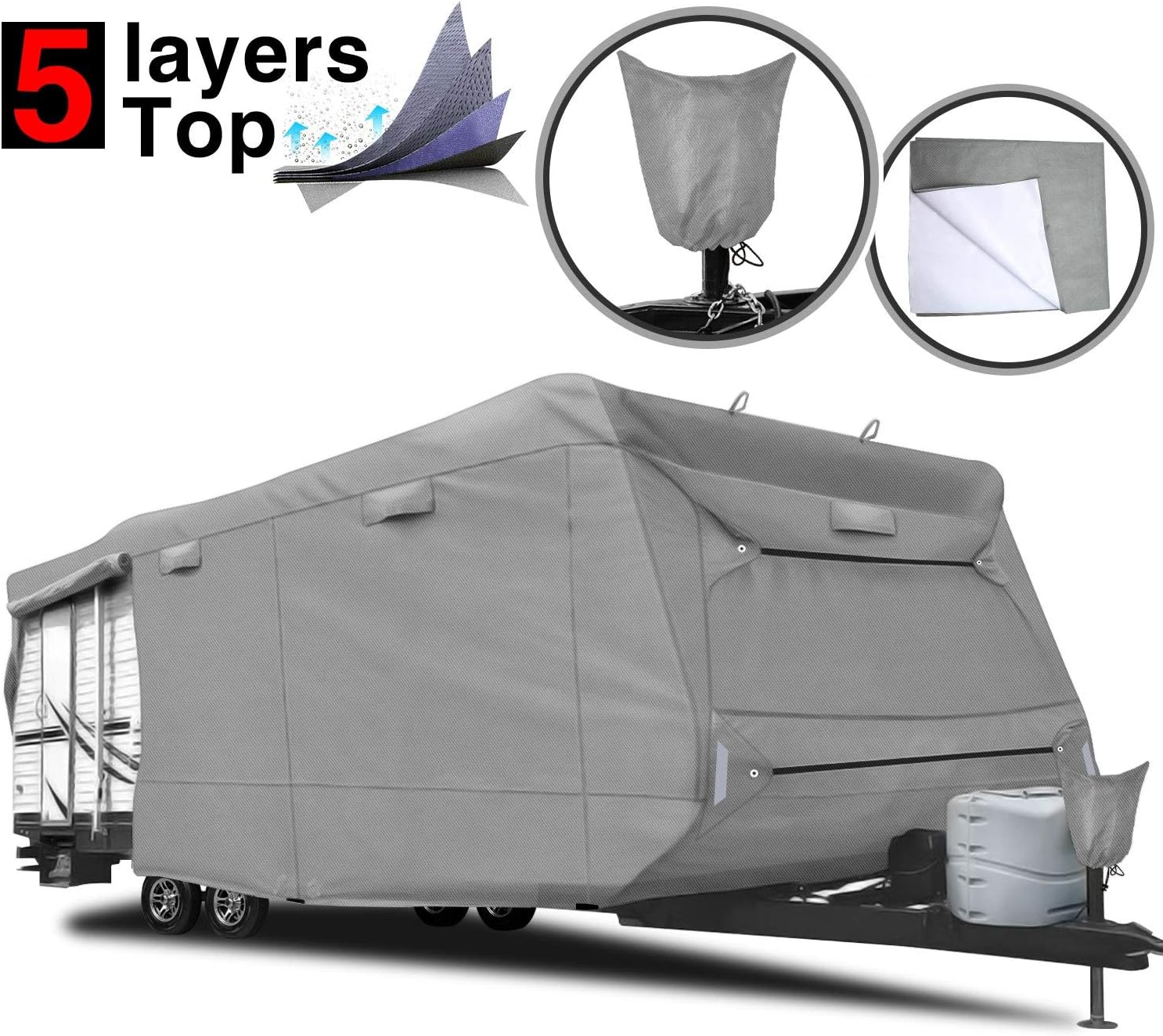 Leader Accessories Heavy Duty 300D Top Travel Trailer RV Cover Fits 27