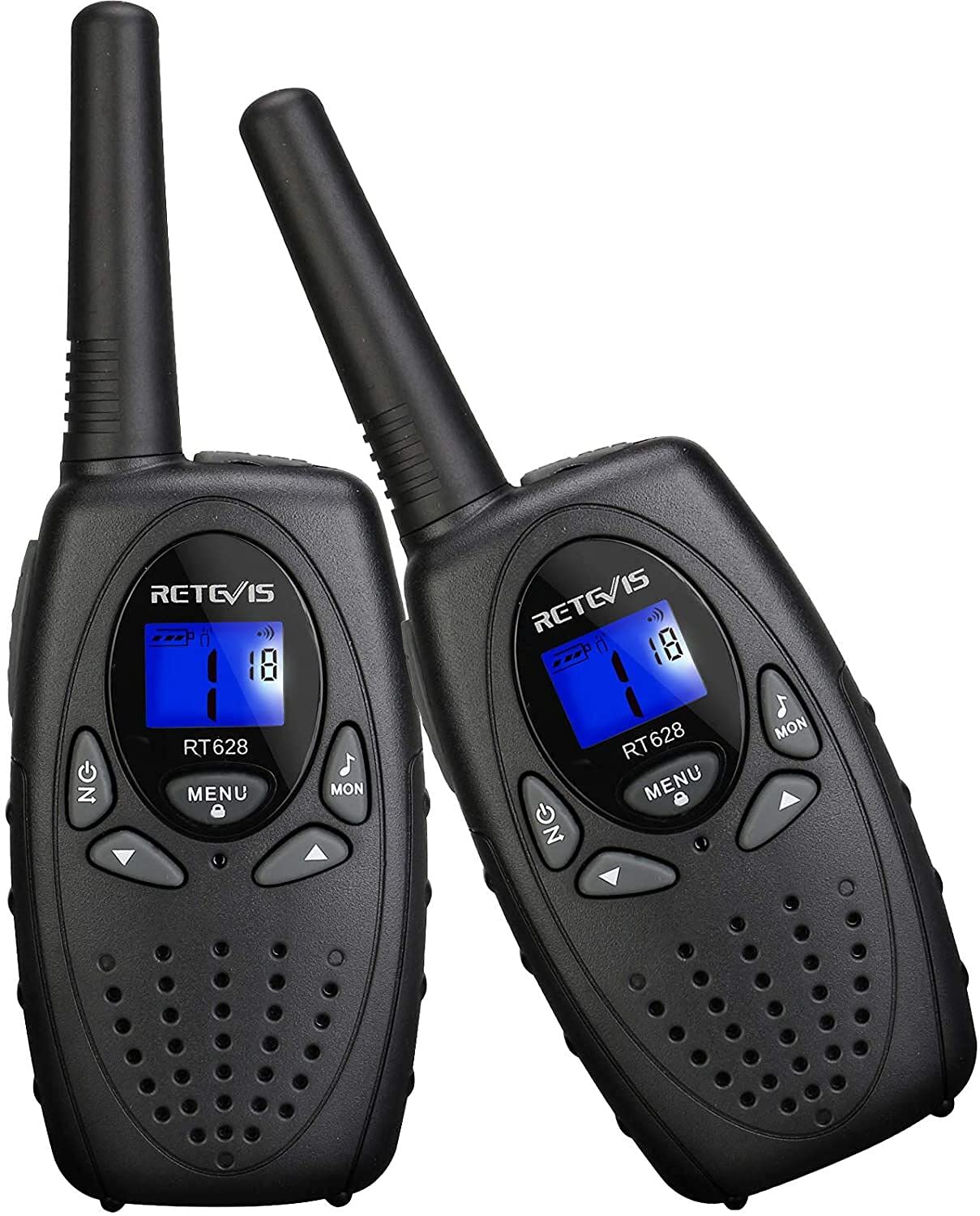Retevis RT628 Walkie Talkies, Kids Toys for 6-12 Years Old, Easy to Use, PMR Walkie Talkies for Kids with VOX, 10 Call Tones, Gifts for Games, Skiing, Family Games, Indoor Activities (1 Pair, Black)