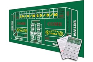 GSE Games & Sports Expert 36" x 72" Casino Layout Felt, Professional Casino Tabletop Mat for Parties, Casino Poker Game Night