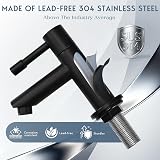 Wasserrhythm Basin Pillar Taps Pair Black Monobloc Twin 1/4 Turn 2PCs view 8