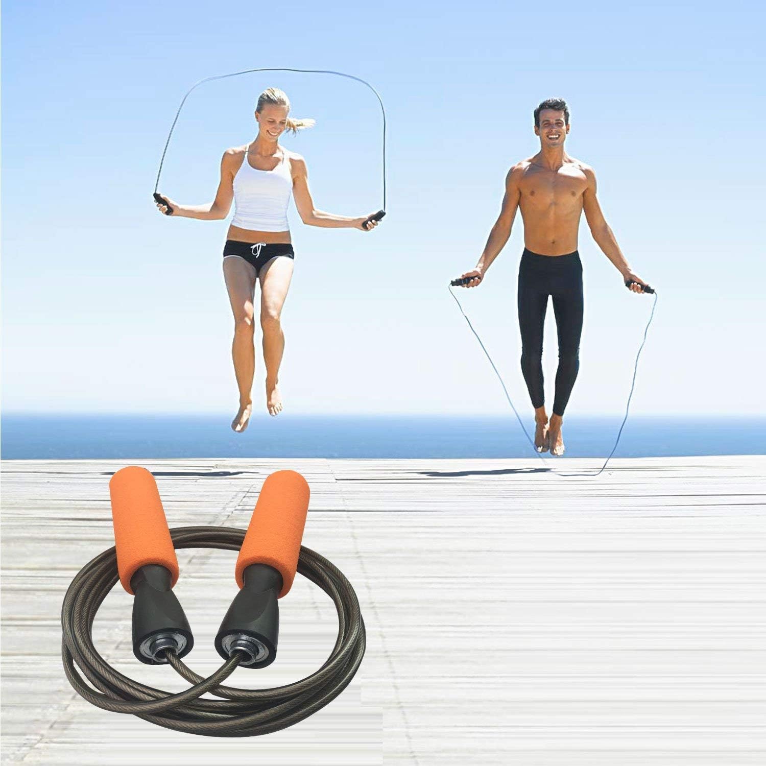 YZLSPORTS Professional Adjustable Steel Wire Jump Rope with Carrying Pouch by Fitness Factor Ergonomic, Durable, Easy to Adjust Premium Jump Rope All Heights : Sports & Outdoors