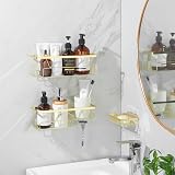 KEGII Gold Shower Caddy Shelf No Drilling Adhesive Bathroom Organizer view 2