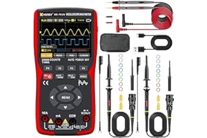 XEAST 50MHz Bandwidth Oscilloscope 2 Channel, 25000 Counts Digital Multimeter, DDS Signal Generator, 3.5 inch LCD Display 3-in-1 Tester, 280MSa/s High Sampling Professional Oscilloscope