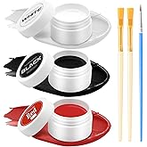 QIUFSSE Clown Makeup Kit,Red Black and White Face Painting Kit Professional,Clown Face Paint Halloween Makeup with Brushes,Oil Based Body Paint for Adults,Joker Vampire Zombie