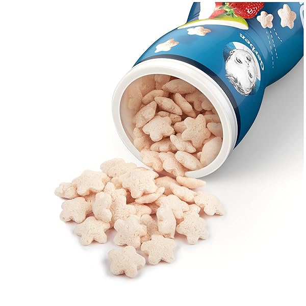 GERBER STAGE 3 BABY SNACKS, STRAWBERRY APPLE PUFFS, PUFFED GRAIN SNACK, BABY LED FEEDING, IRON & CHOLINE, STRAWBERRY APPLE PUFFS SNACKS