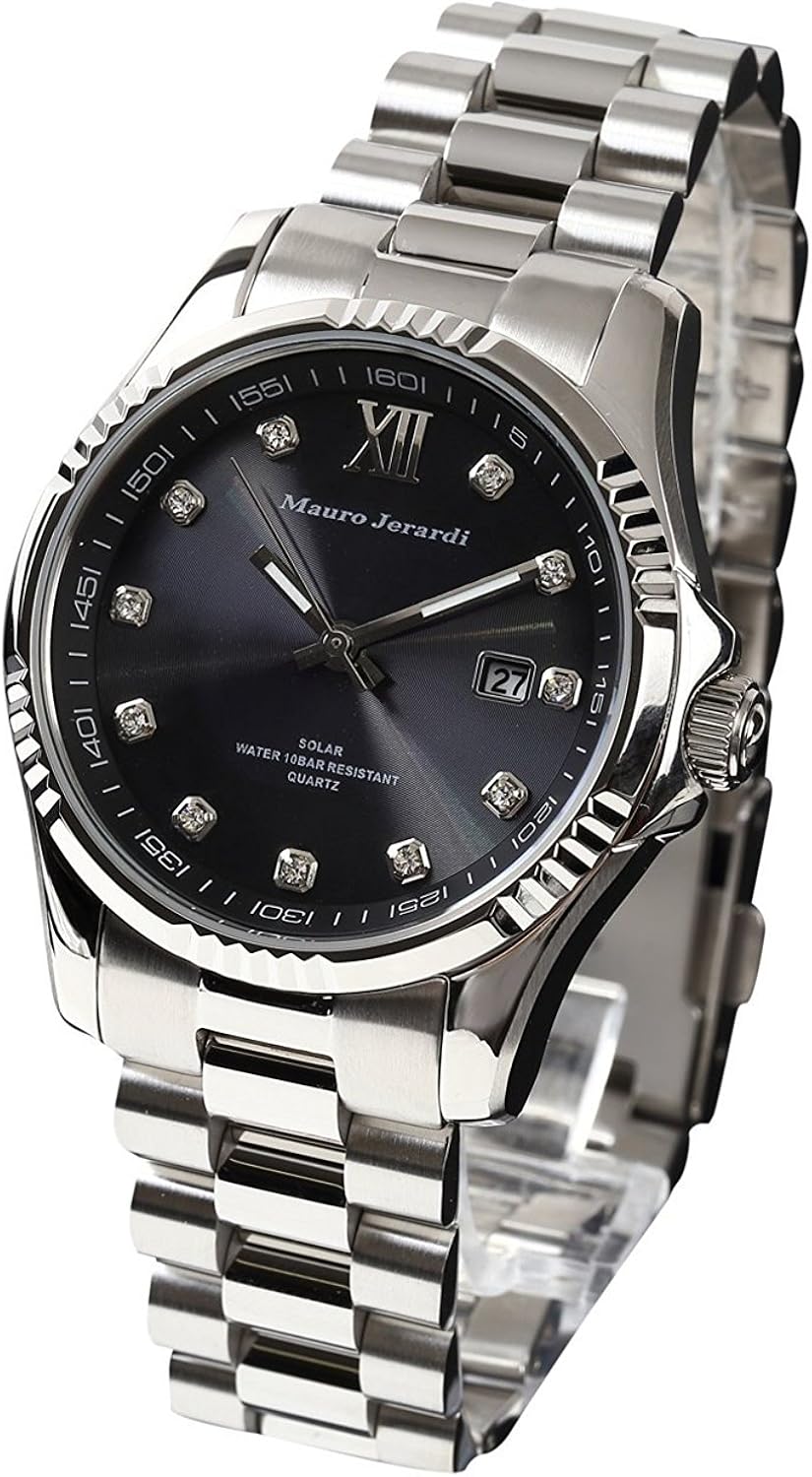 Mauro Jerardi Watch Solar Zirconia 10 Atm Water Resistant Calendar Mj037 4 Men Amazon Ca Watches