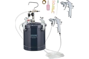VEVOR Spray Paint Pressure Pot Tank, 10L/2.5gal Air Paint Pressure Pot, 1.5mm+4mm Two Nozzles Two Spray Paint Guns for Indust