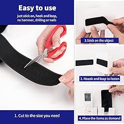 Art3d 4ft x 1 in. Hook and Loop Rolls Sticky