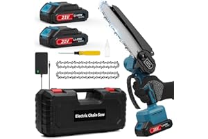 TREXEEN Mini Chainsaw, 6-Inch Electric Chainsaw Cordless, Brushless Portable Handheld Small Chain Saw with 2 Batteries, for Wood Cutting/TreeTrimming/Courtyard Garden