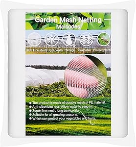 16.4FT X 6.6FT Insect Mosquito Bug Screen Netting, Ultra Fine Garden Netting Barrier Pest, Garden Mesh Netting Protect Plants Vegetables Fruits Flowers (White