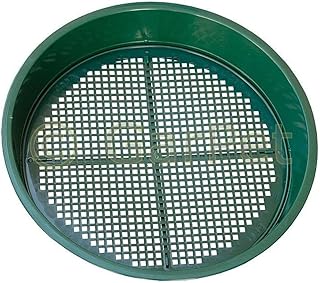 Plastia Erdsieb Rund mit 2 Siebeinsätzen Rüttel Sand Garten Sieb 4 und 6 mm