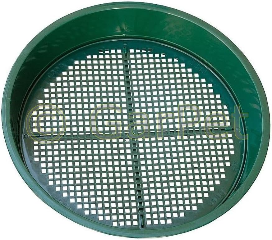 Plastia Erdsieb Rund mit 2 Siebeinsätzen Rüttel Sand Garten Sieb 4 und 6 mm