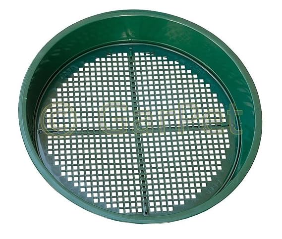 Plastia Erdsieb Rund mit 2 Siebeinsätzen Rüttel Sand Garten Sieb 4 und 6 mm