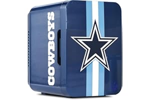 Ukonic NFL Dallas Cowboys 6-Can Mini Fridge – 4L Thermoelectric Cooler, AC/DC Powered, Portable, Team Logo, for Home, Car, Tailgates & Travel
