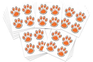 FashionTats Sport Spirit Temporary Tattoos | 100 Tattoos | MADE IN THE USA | Skin Safe | Removable (Orange Paw)