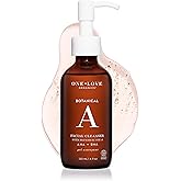 One Love Organics Botanical A Facial Cleanser – Gentle AHA BHA Exfoliating Gel Cleanser for Smoother, Clearer Skin, Certified Organic & Cruelty Free 4oz